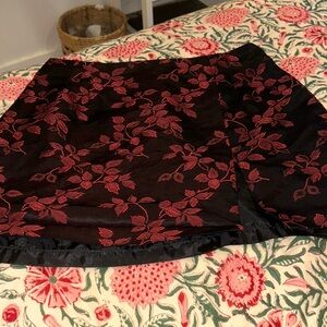Bebe Black and Red Floral Skirt size 6